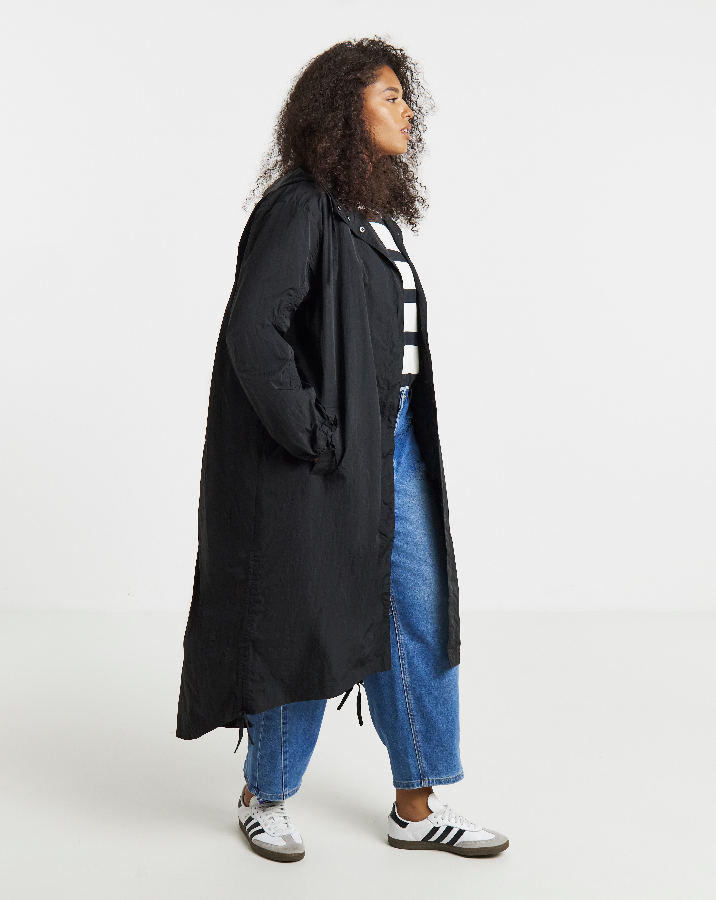 Simply Be Black Utility Parachute Jacket