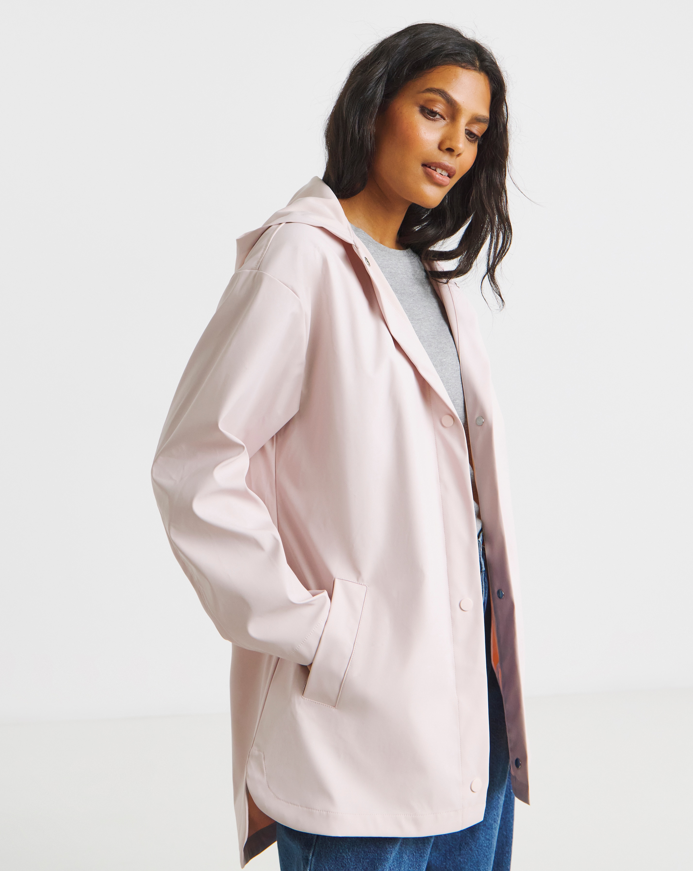 Simply Be Pink Short Rubberised Mac