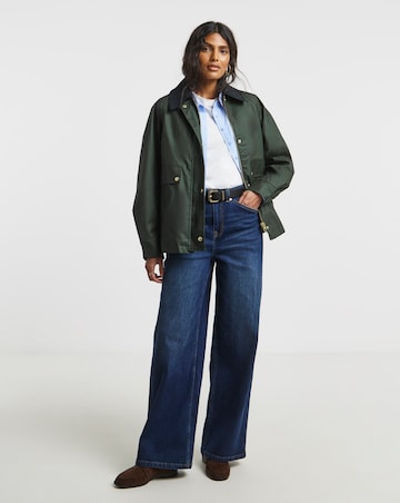 Simply Be Khaki Cord Collar Boxy Workwear Jacket