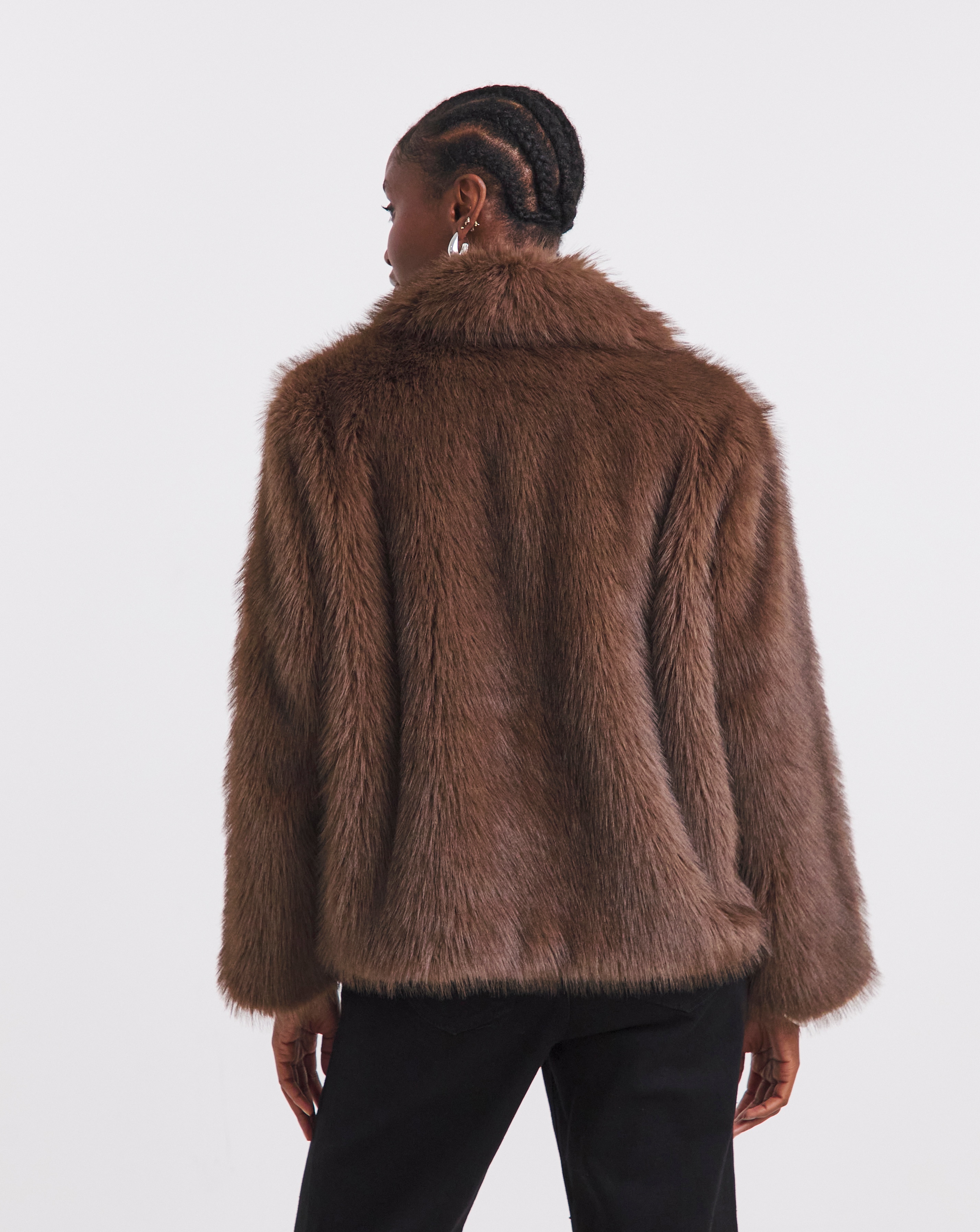 Simply Be Chocolate Short Faux Fur Coat | JD Williams