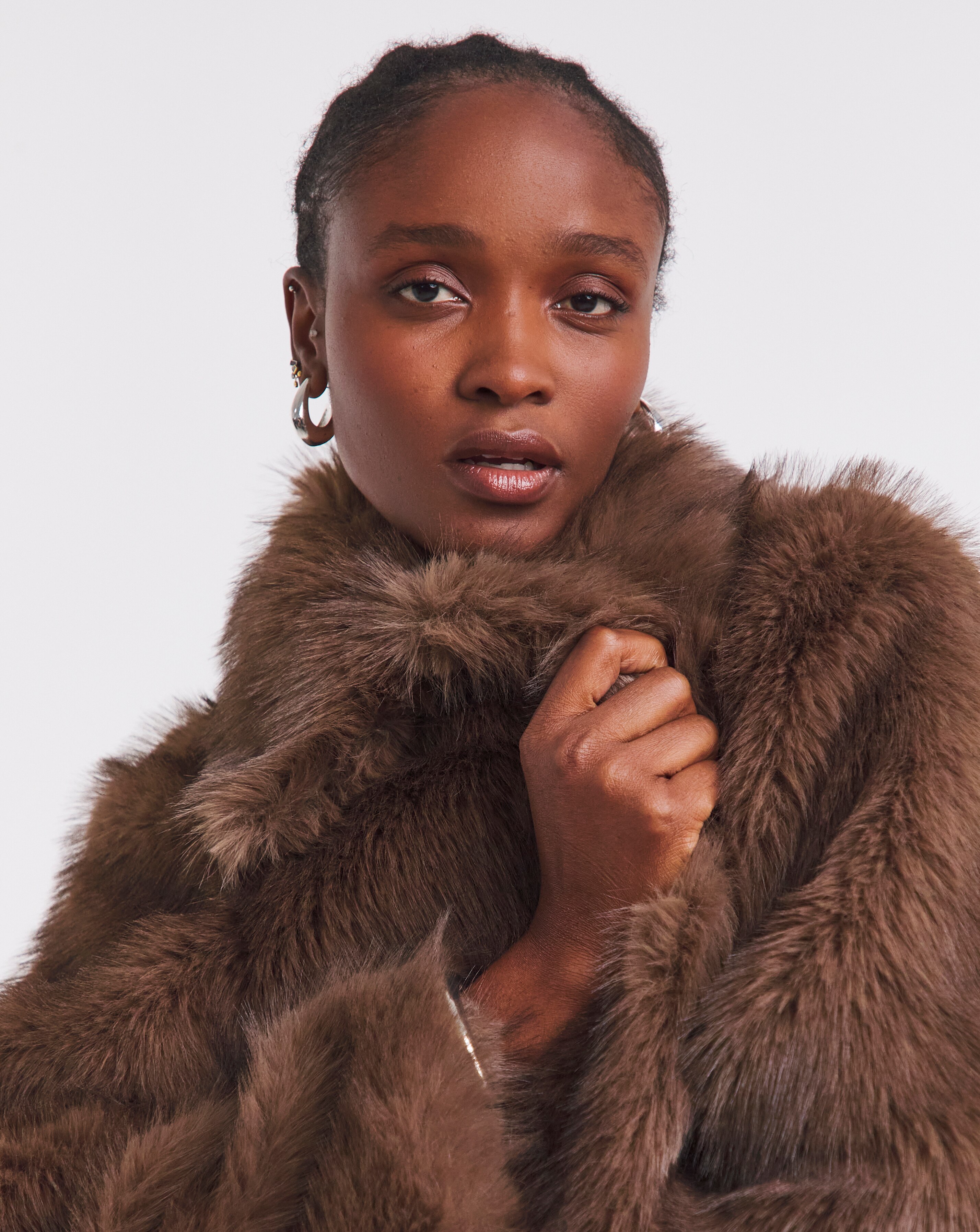 Simply Be Chocolate Short Faux Fur Coat | JD Williams