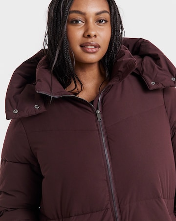 Burgundy Longline Padded Coat