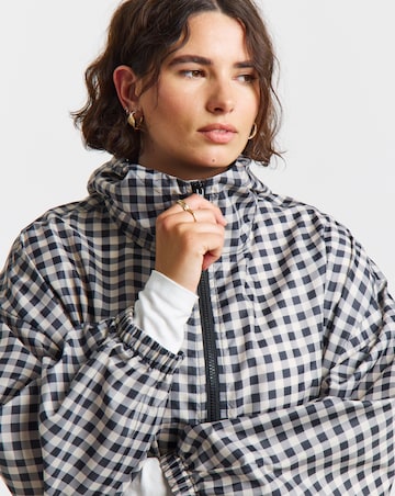 Simply Be Gingham Quarter Zip Wind Breaker