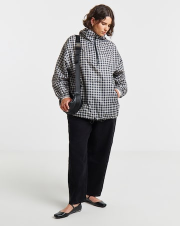 Simply Be Gingham Quarter Zip Wind Breaker