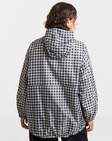 Simply Be Gingham Quarter Zip Wind Breaker
