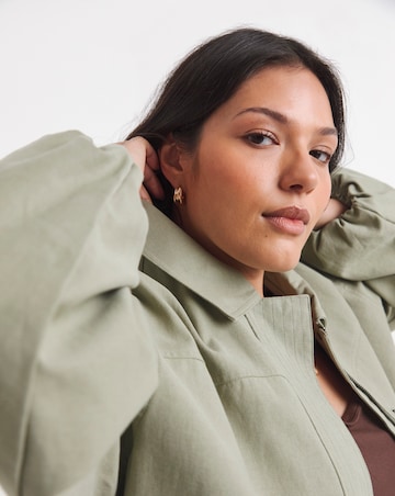 Sage Cotton Lyocell Short Hooded Parka