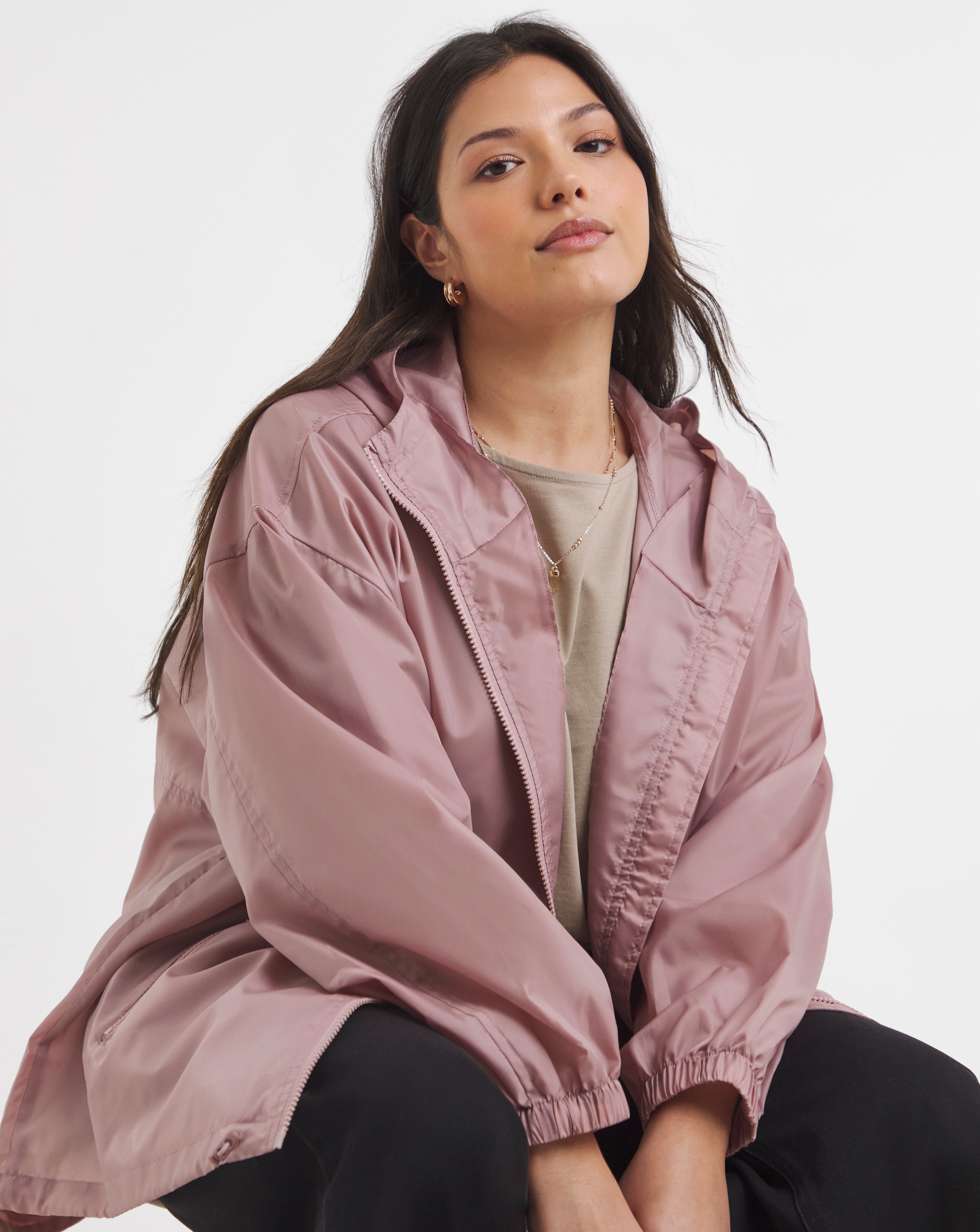 New In - Dusty Rose Zip Through Mac