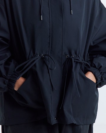 Black Hooded Swing Parka Jacket