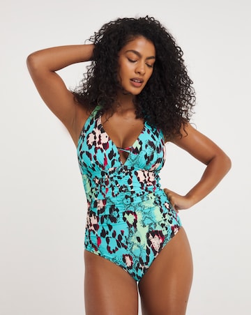 Sculpt Ruched Halterneck Tummy Control Swimsuit