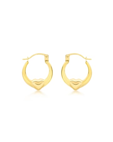 9ct Gold Crystalique Heart Earrings