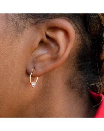 9ct Gold Crystalique Heart Earrings