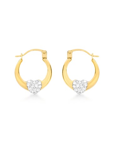 9ct Gold Crystalique Heart Earrings