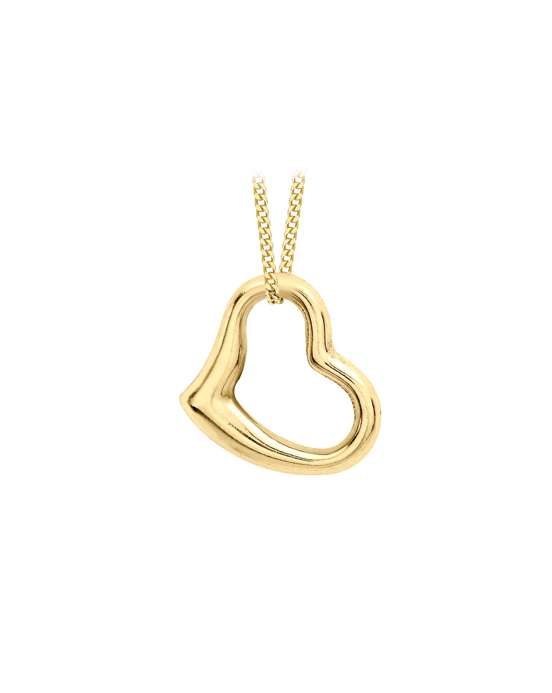 9Ct Gold Floating Open Heart Necklace