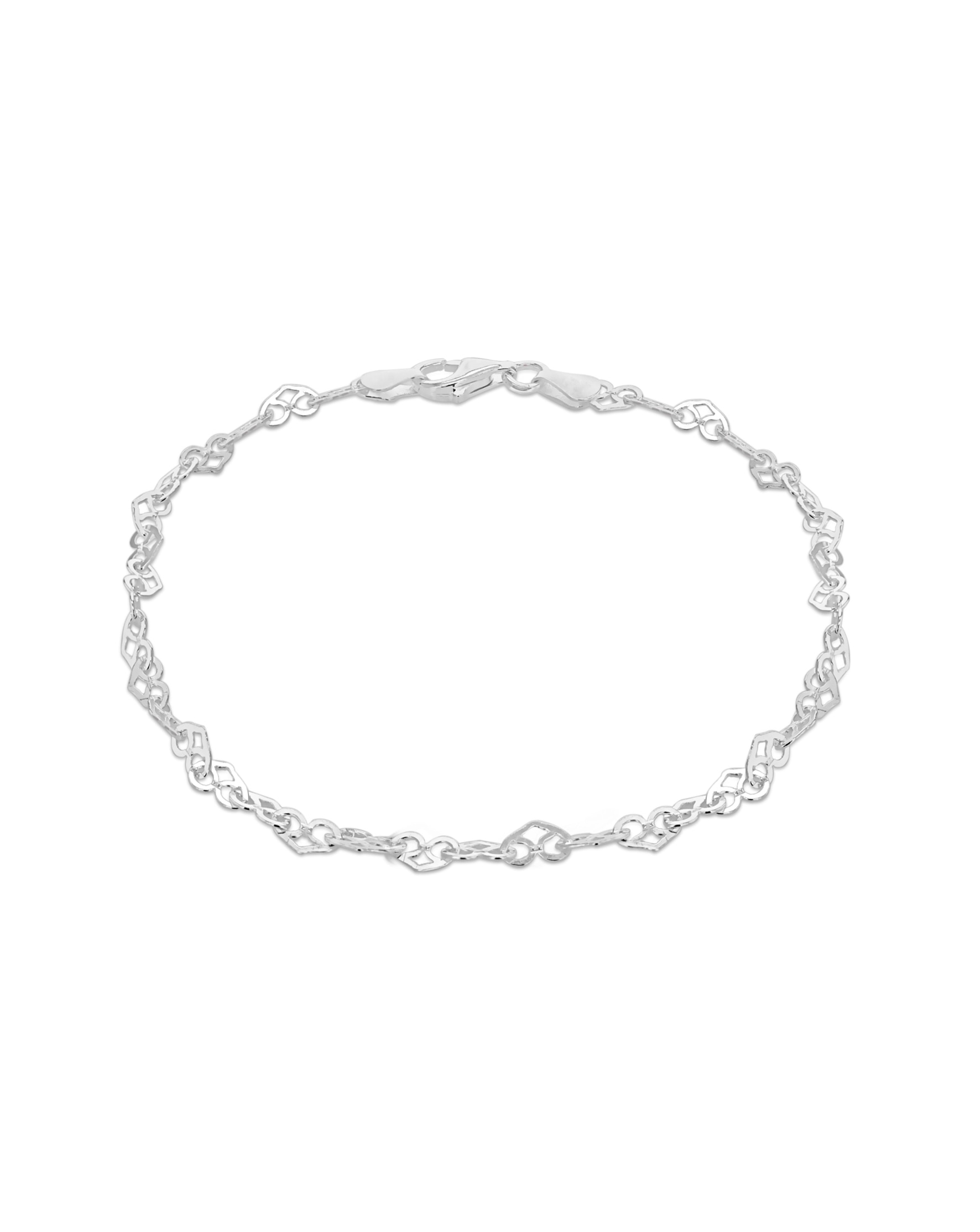 Sterling Silver Heart Link Bracelet