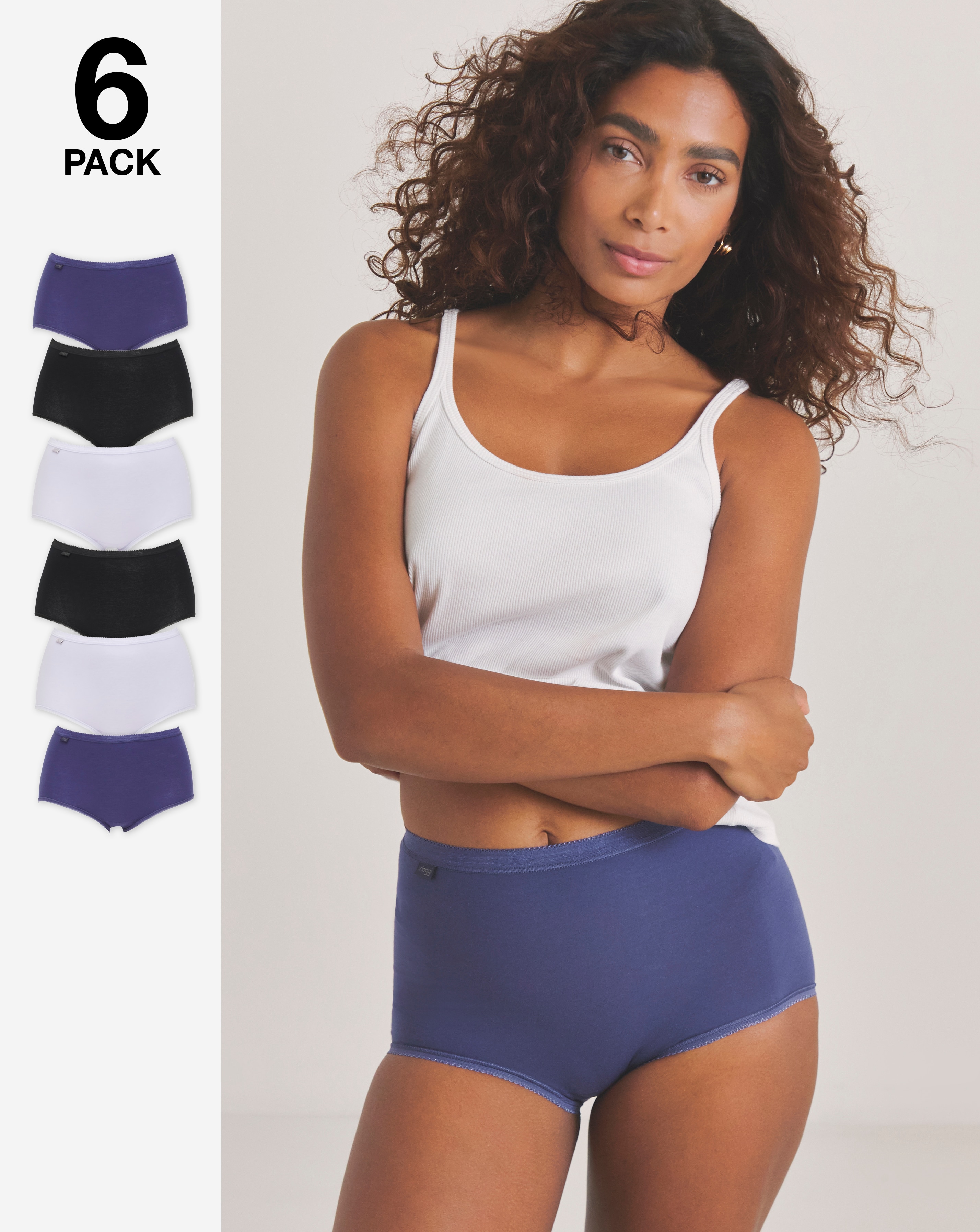 Sloggi 6Pk Basic Maxi Briefs Lilac Multi
