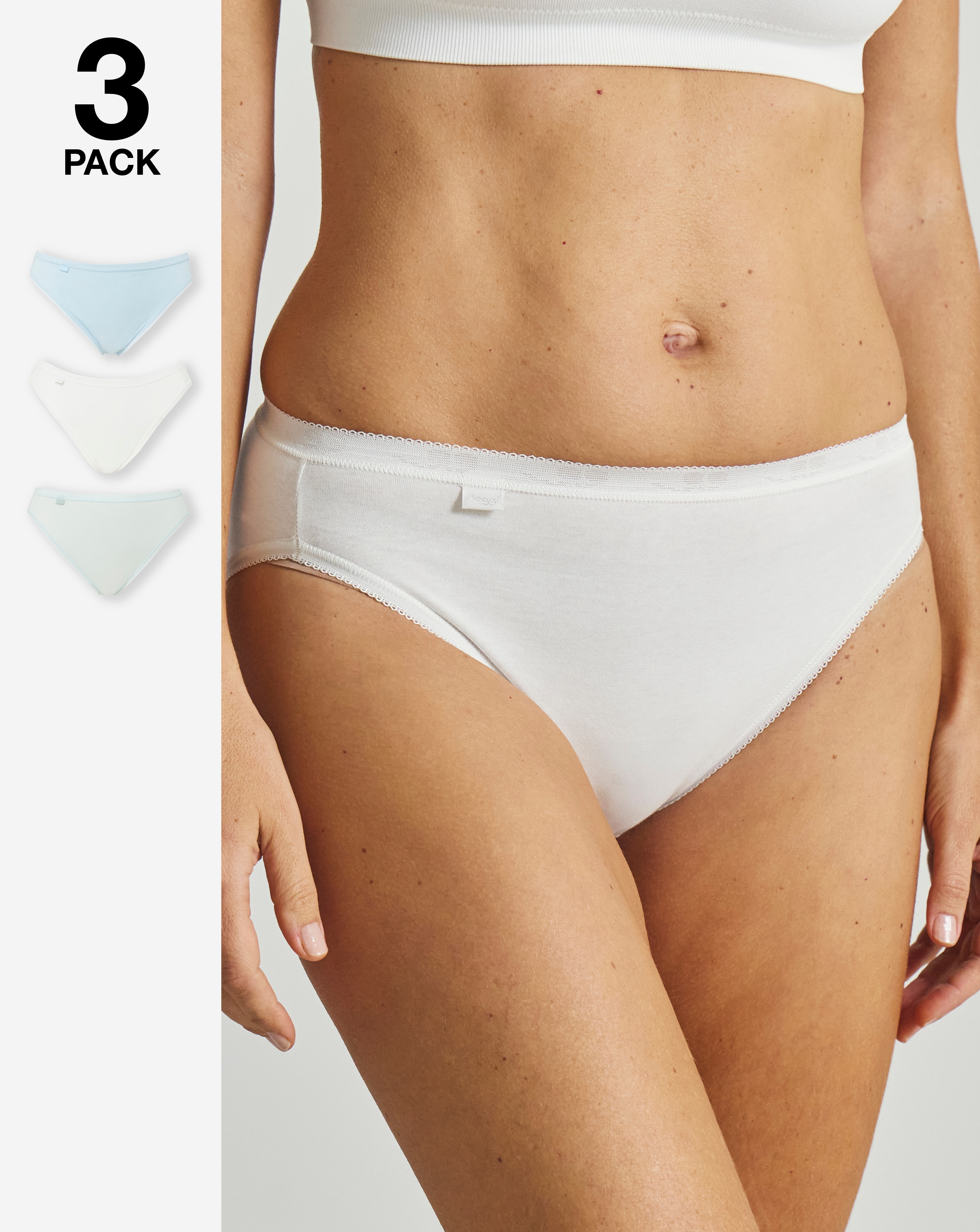 New In - Sloggi 3Pk Tai Hi Leg Knicker Mint Multi