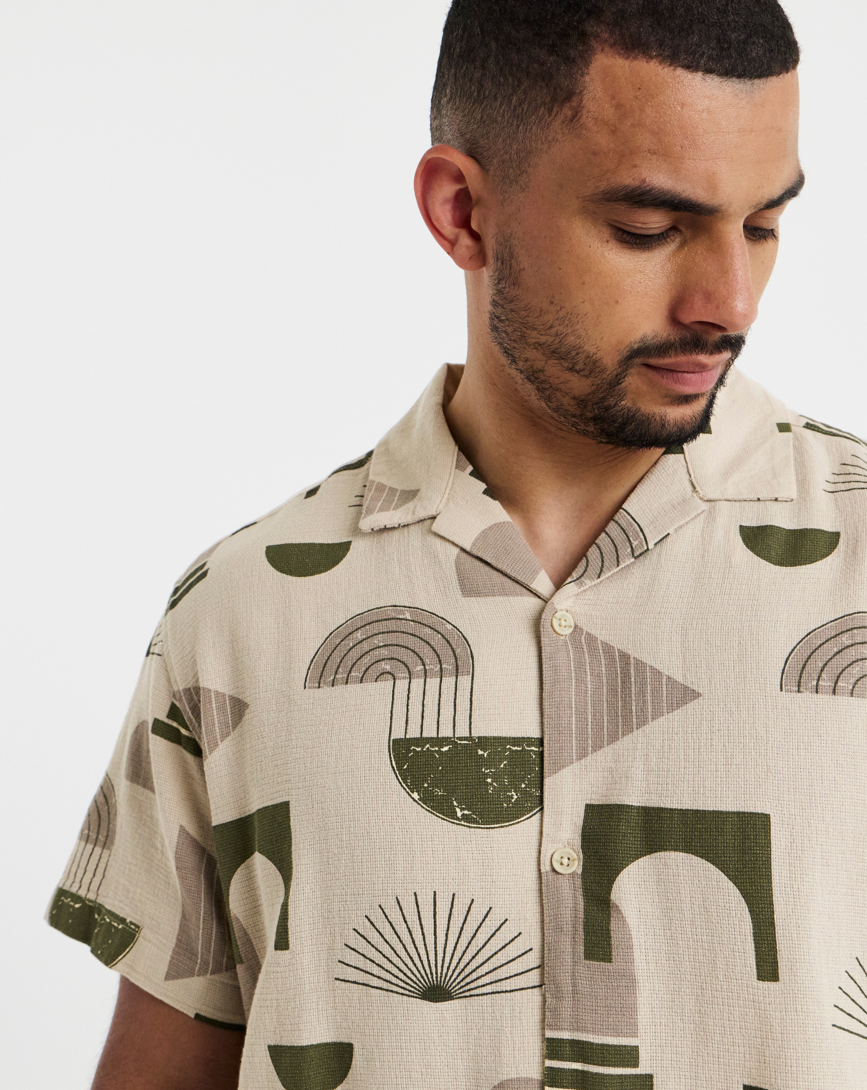 New In - Jack & Jones Abstract Print Resort Shirt