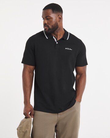 Jack & Jones Blaze Logo Tipped Polo - Black