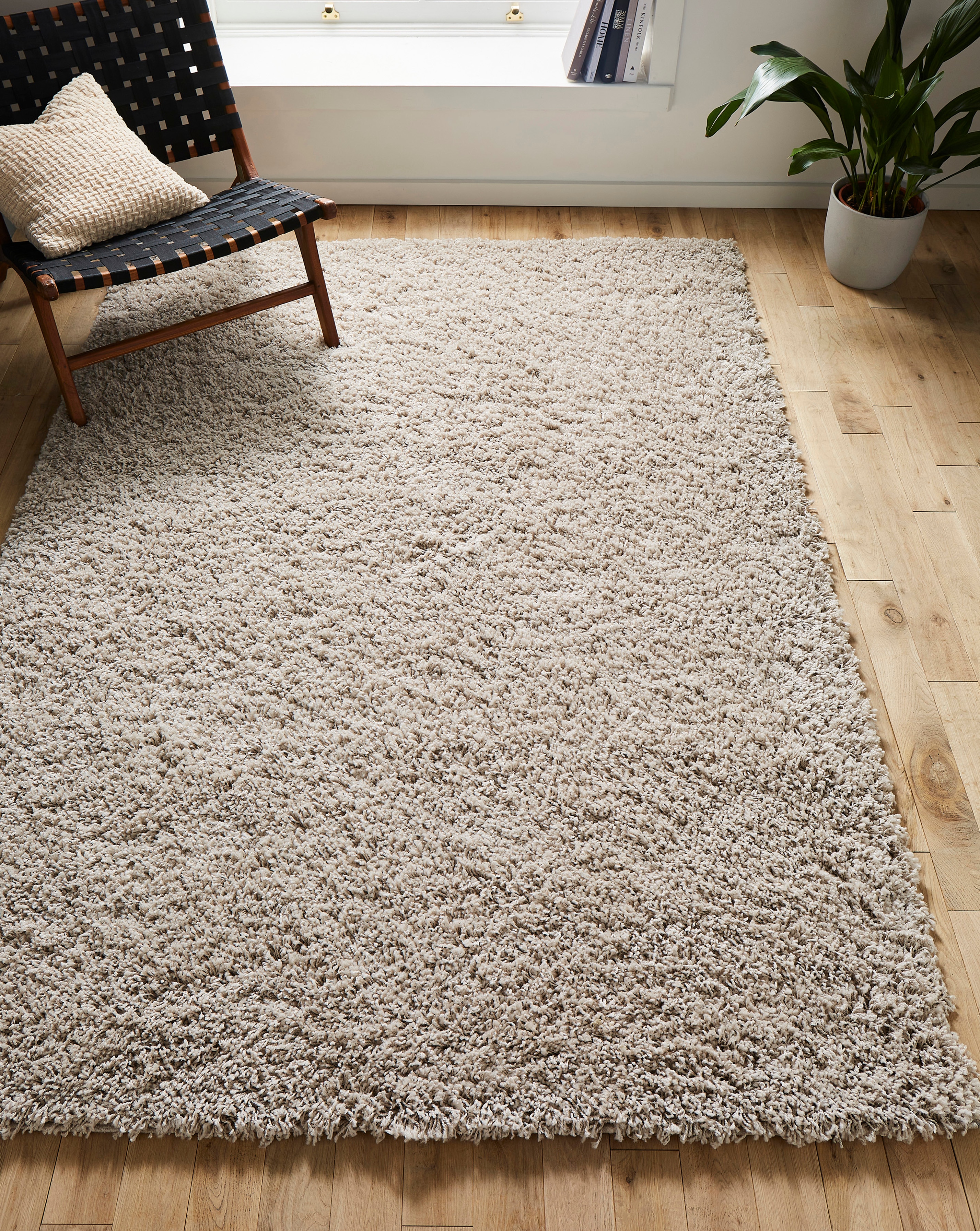 Jazz Shaggy Cosy Rug - Light Natural