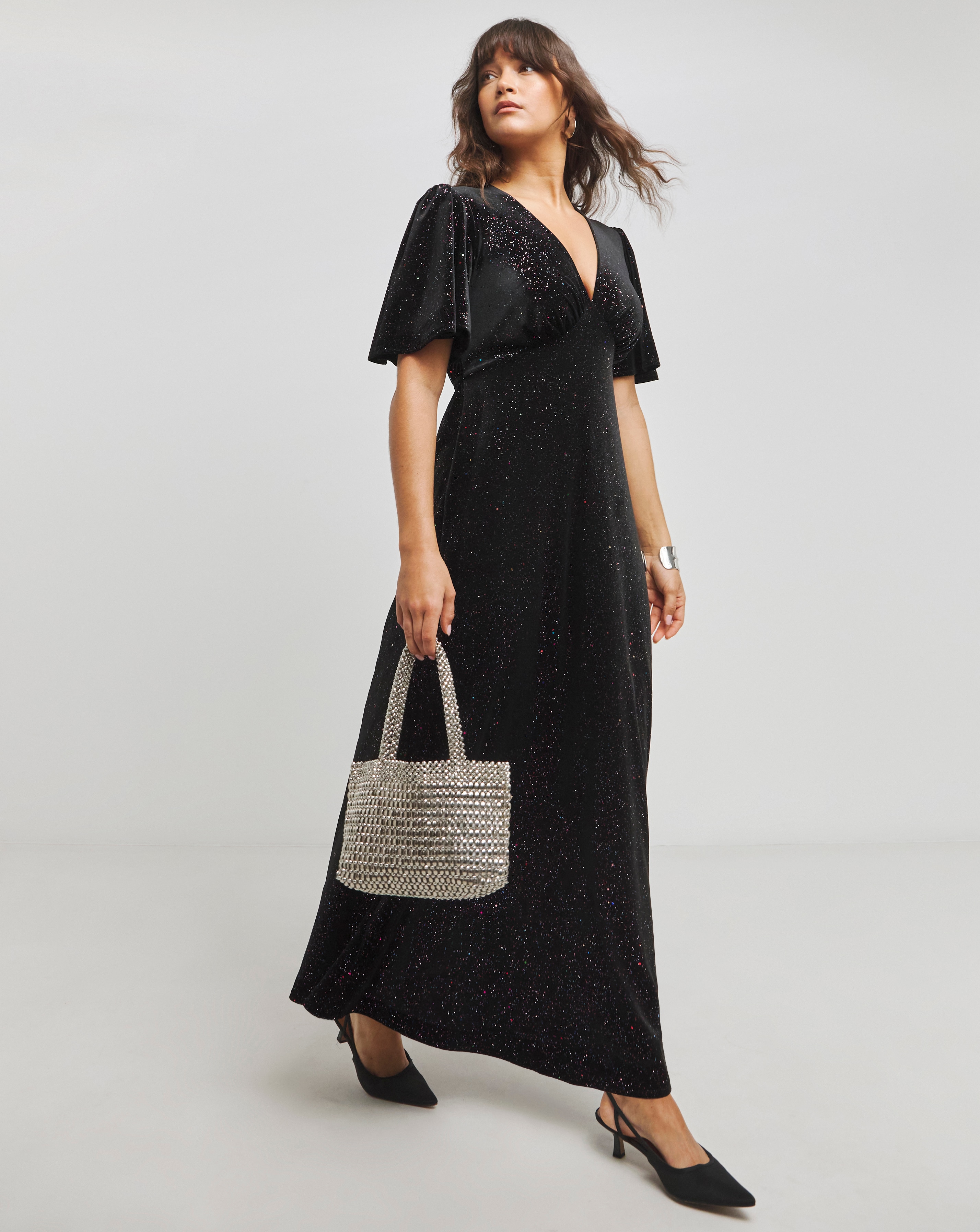 Twisted Wunder Maxi Glitter Velvet Dress