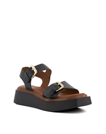 Dune Loells Leather Flatform Sandals Standard Fit