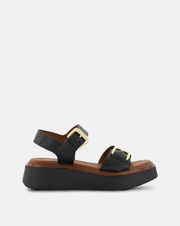Dune Loells Leather Flatform Sandals Standard Fit