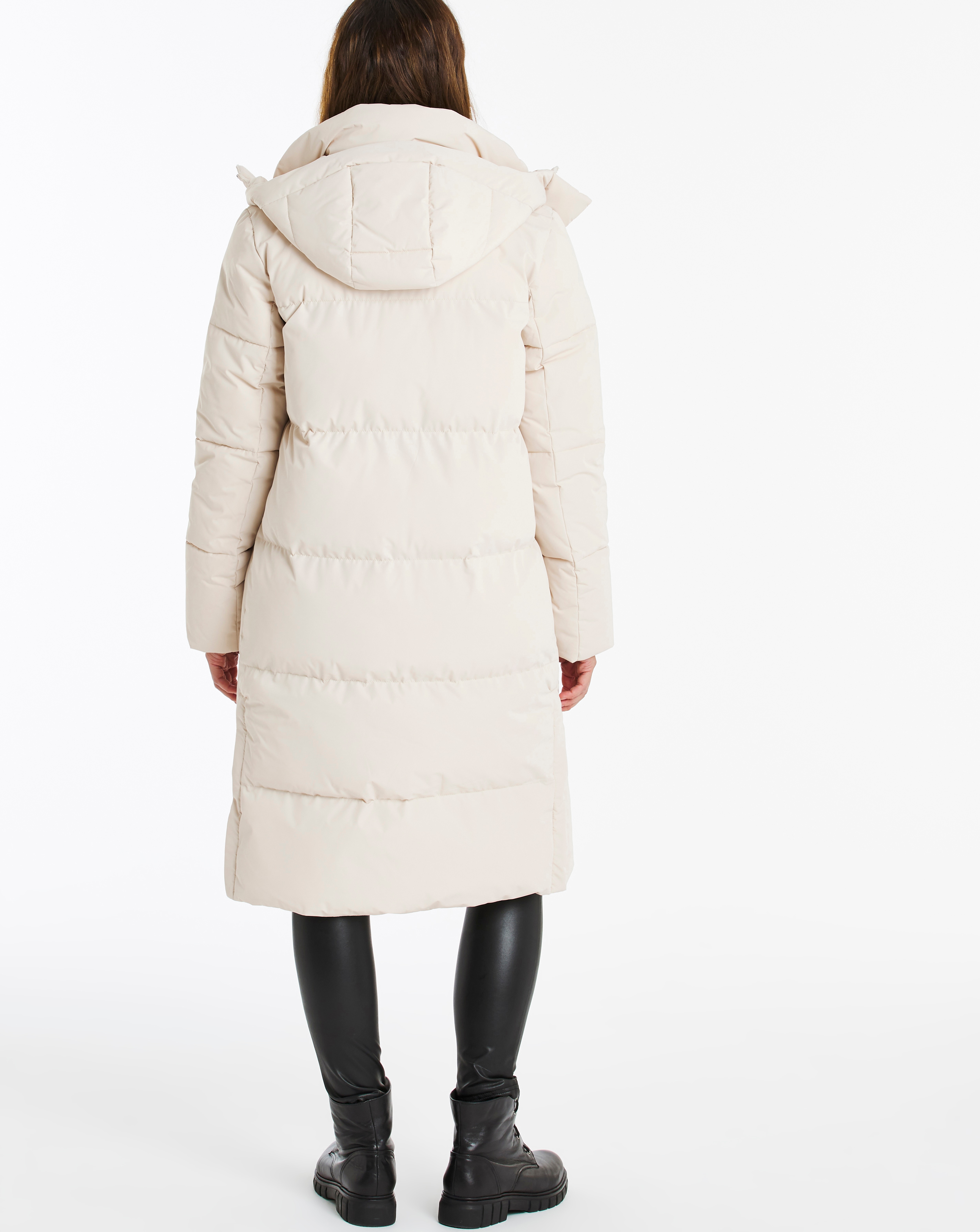 Ecru Long Padded Duvet Coat | J D Williams