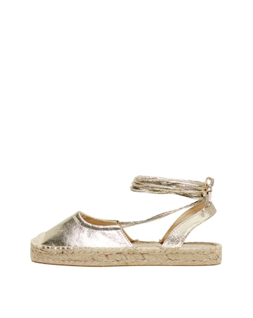 Only Emma Metallic Espadrille Standard Fit With Lace Up Ankle Tie