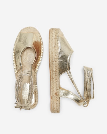 Only Emma Metallic Espadrille Standard Fit With Lace Up Ankle Tie