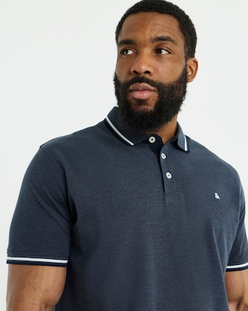 Jack & Jones Paulos Tipped Polo - Grey Blue