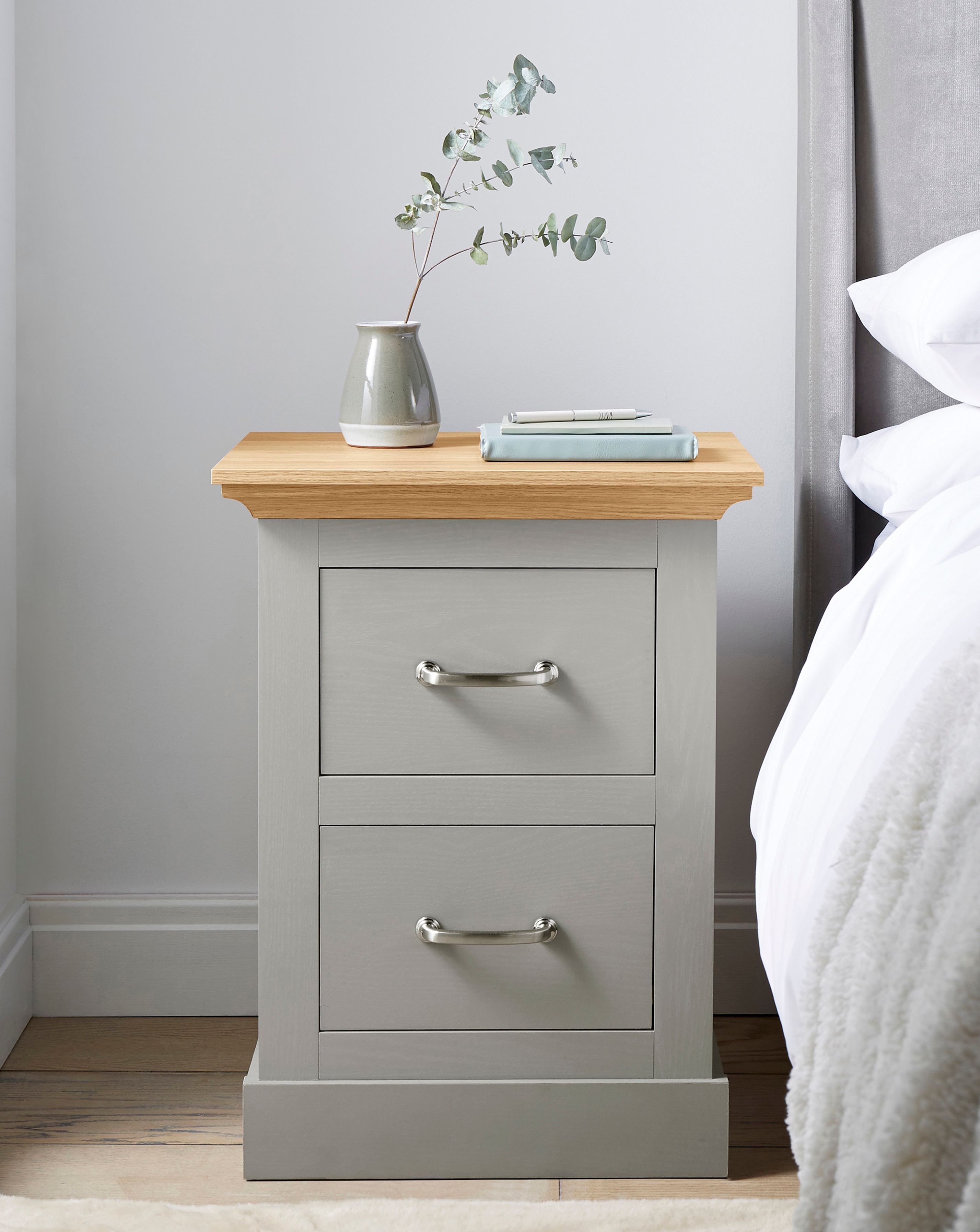 Julipa Ashford 2 Drawer Bedside Table