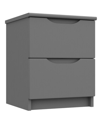 Sorrento High Gloss Assembled 2 Drawer Bedside Table