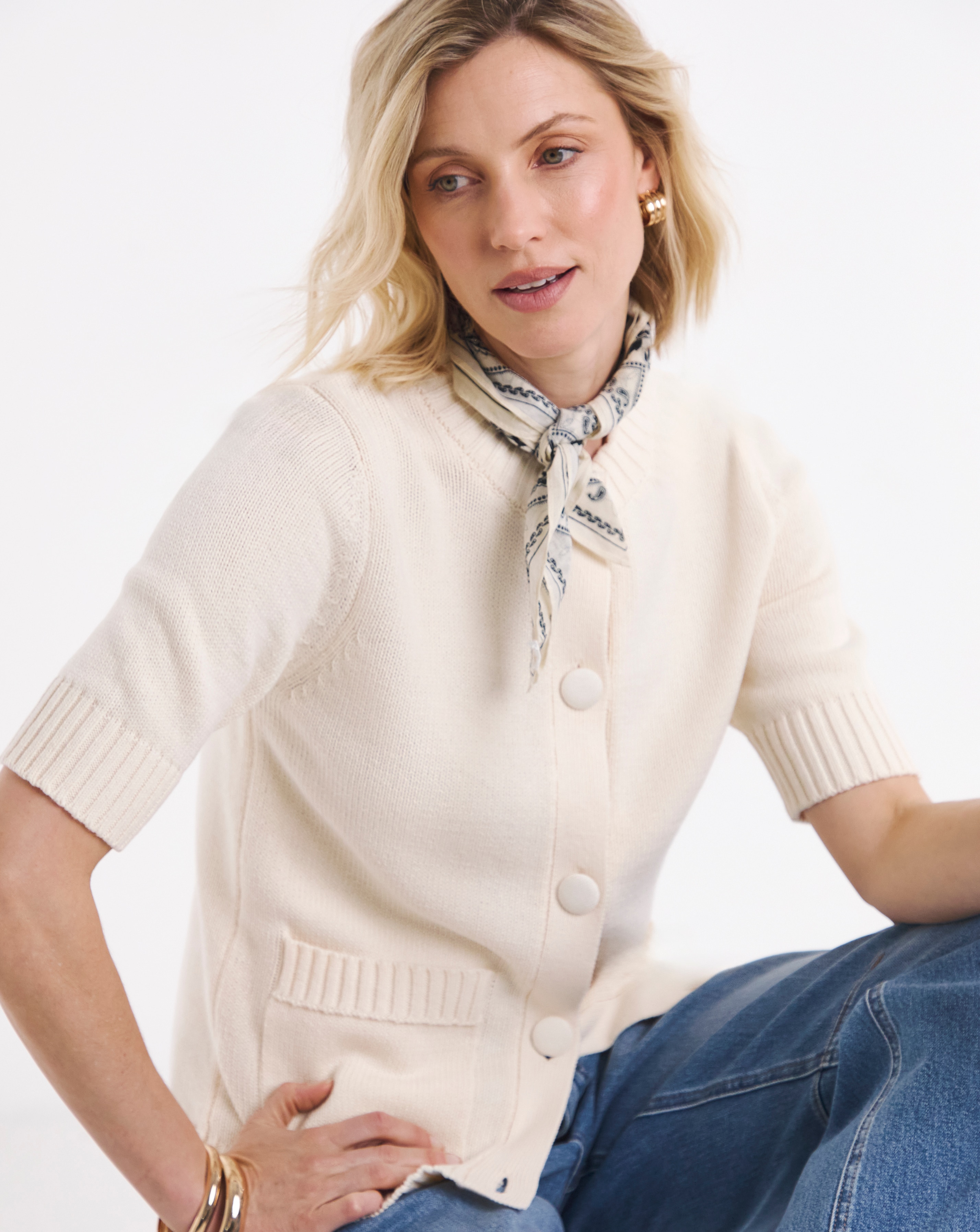 New In - Chunky Crew Neck Cardigan