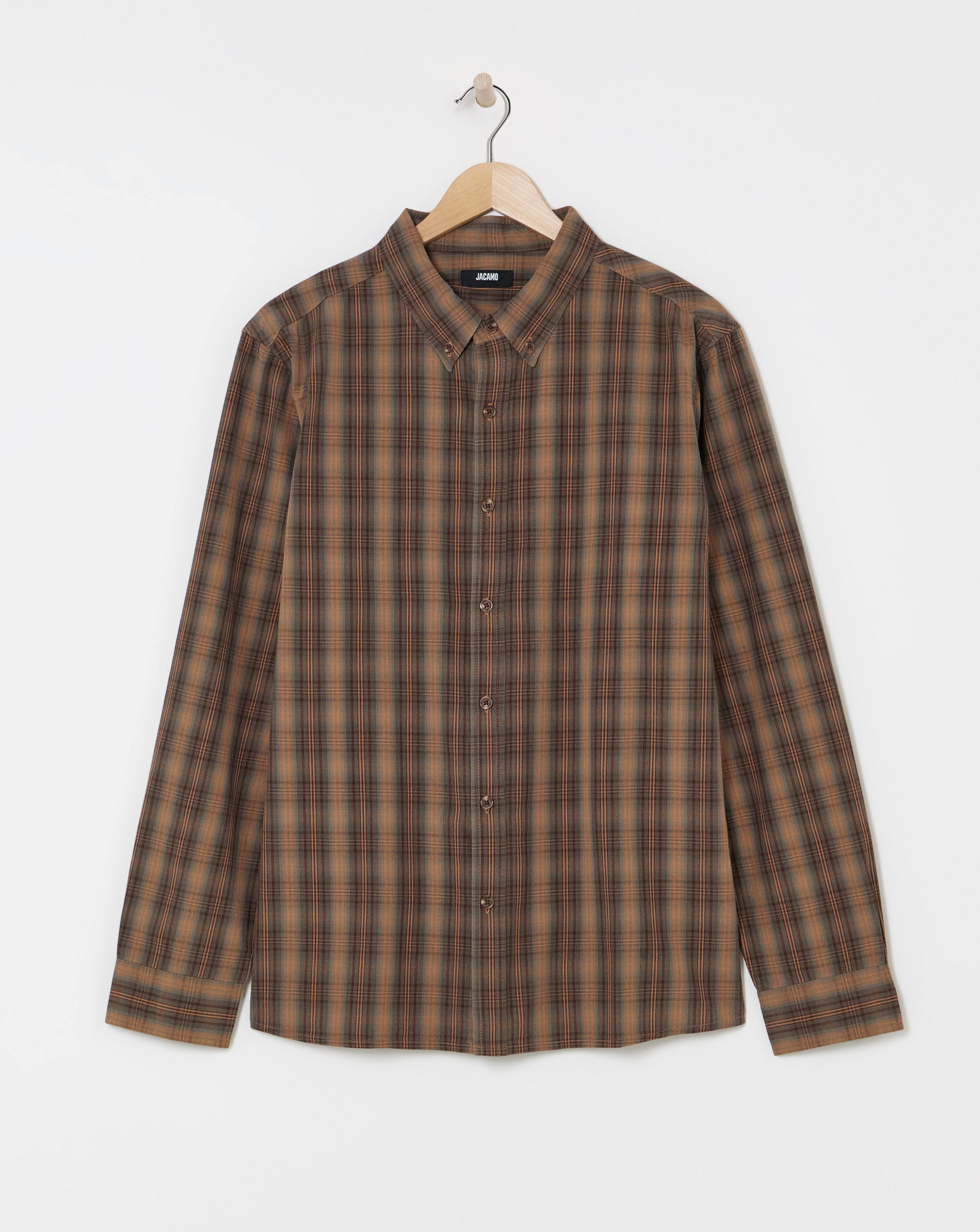 Long Sleeve Button Checked Shirt