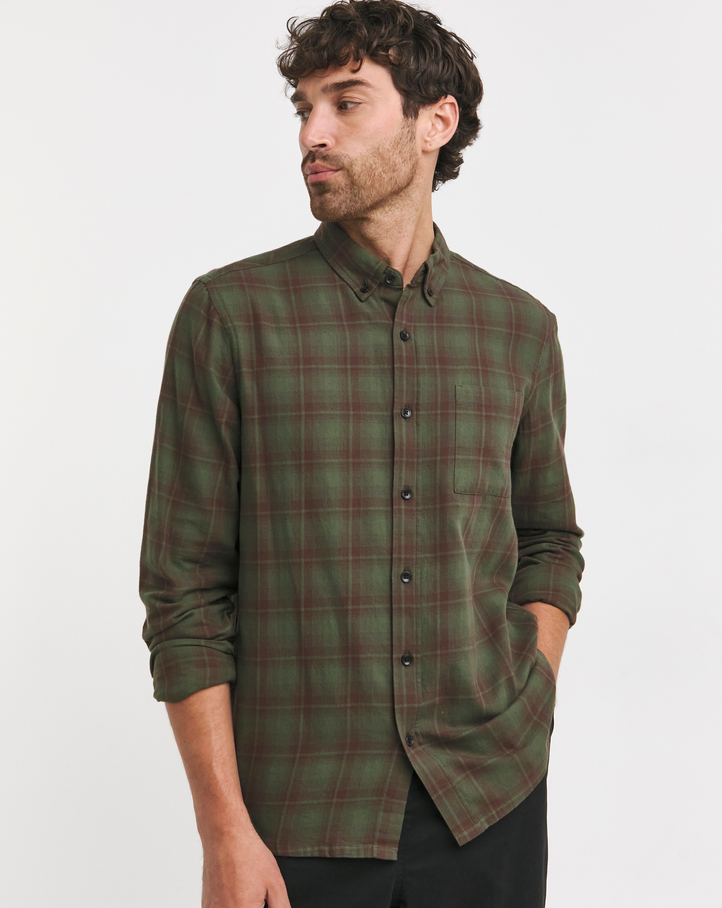 Long Sleeve Button Down Checked Shirt JD Williams
