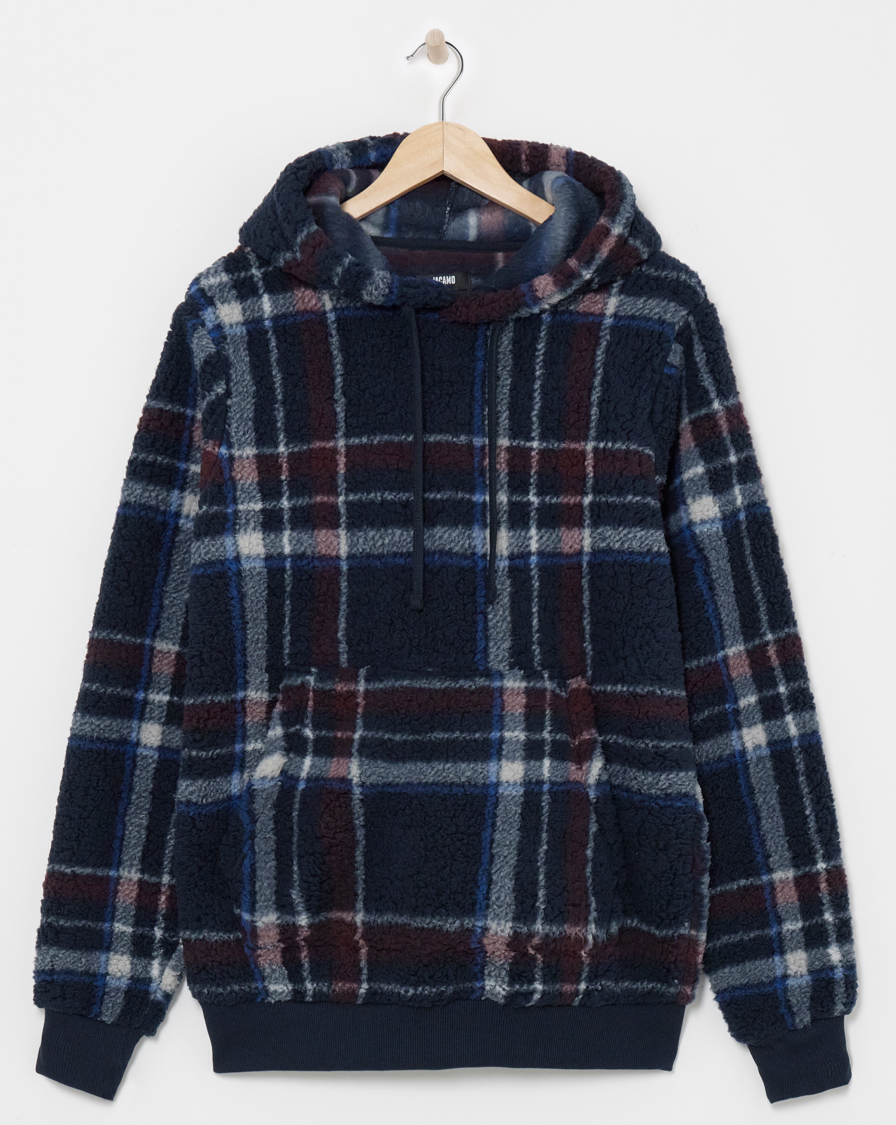 Borg Check Fleece Lounge Hoodie