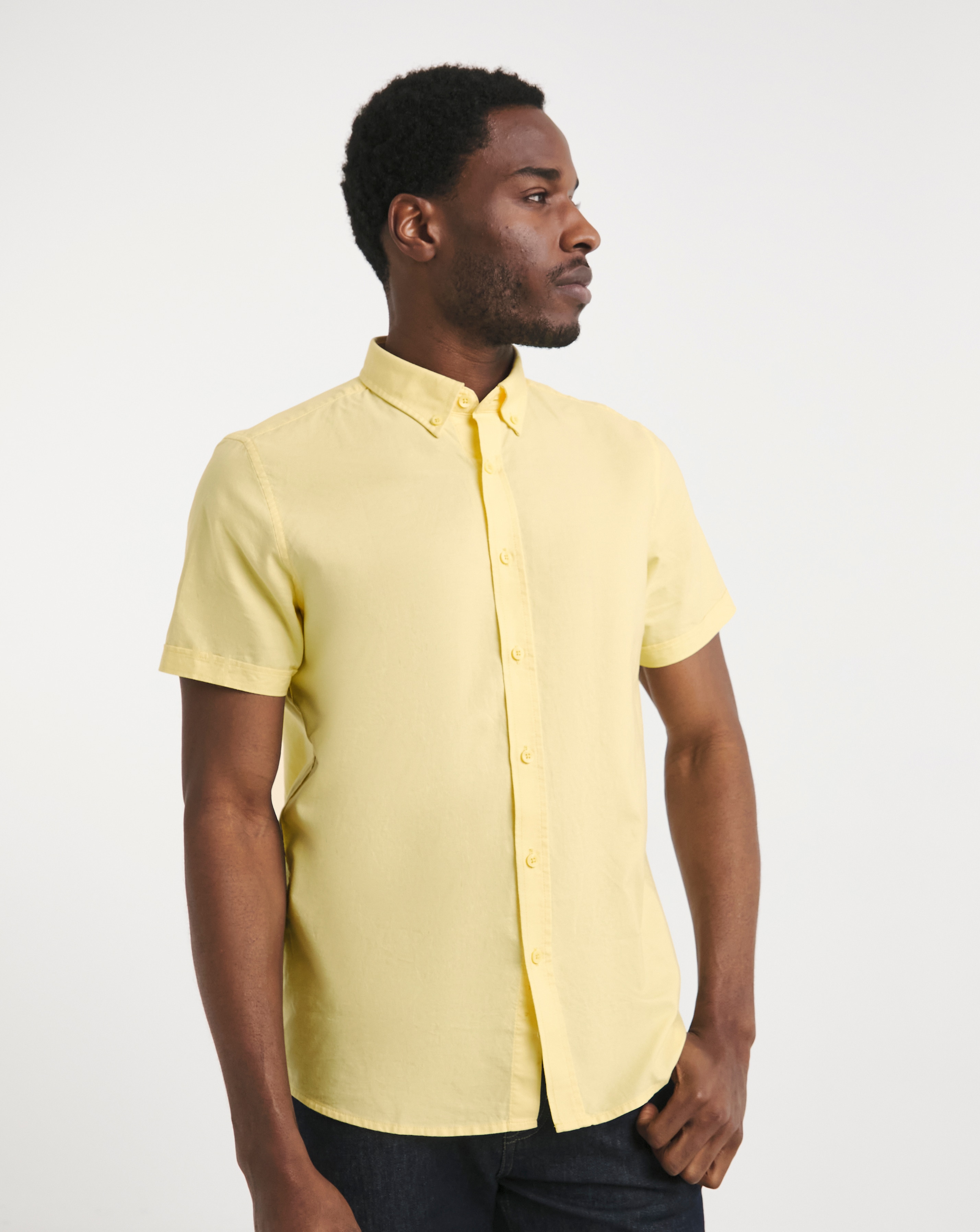Short Sleeve Yellow Oxford Shirt Regular