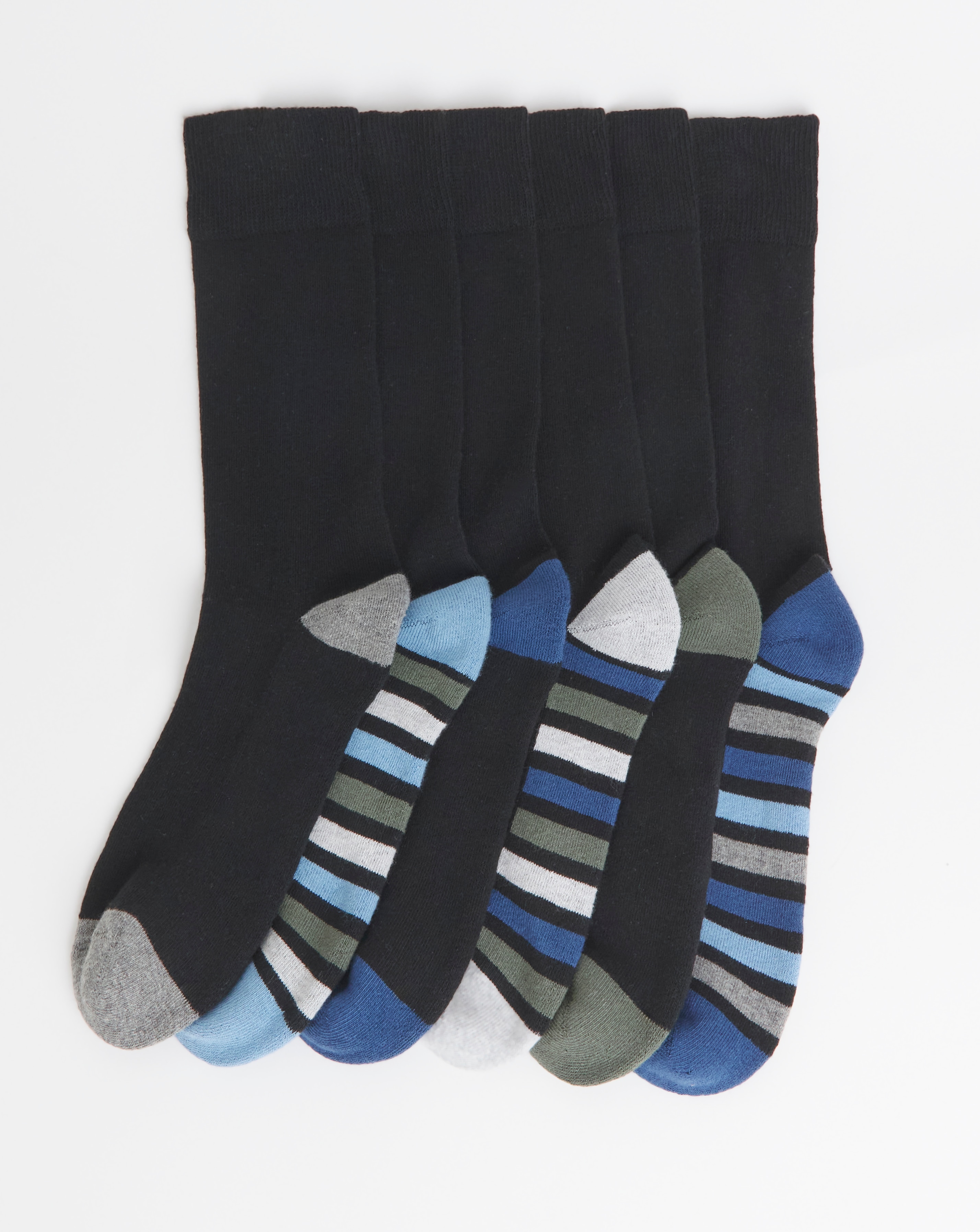 6 Pack Multi Cushion Sole Socks