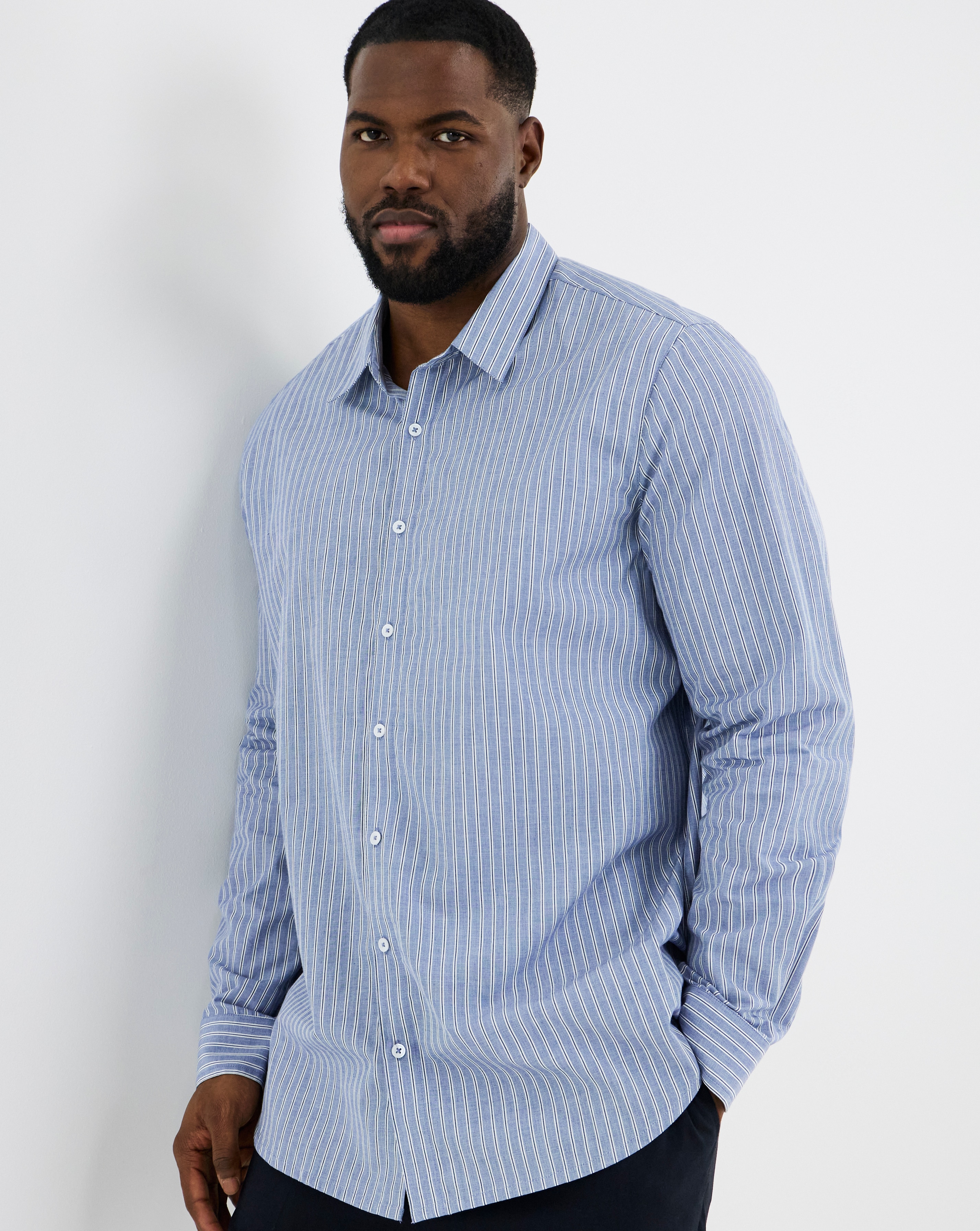 Long Sleeve Poplin Stripe Shirt