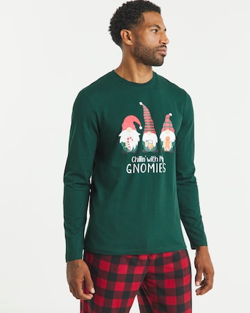 Christmas Gnomies Graphic Check Pyjamas