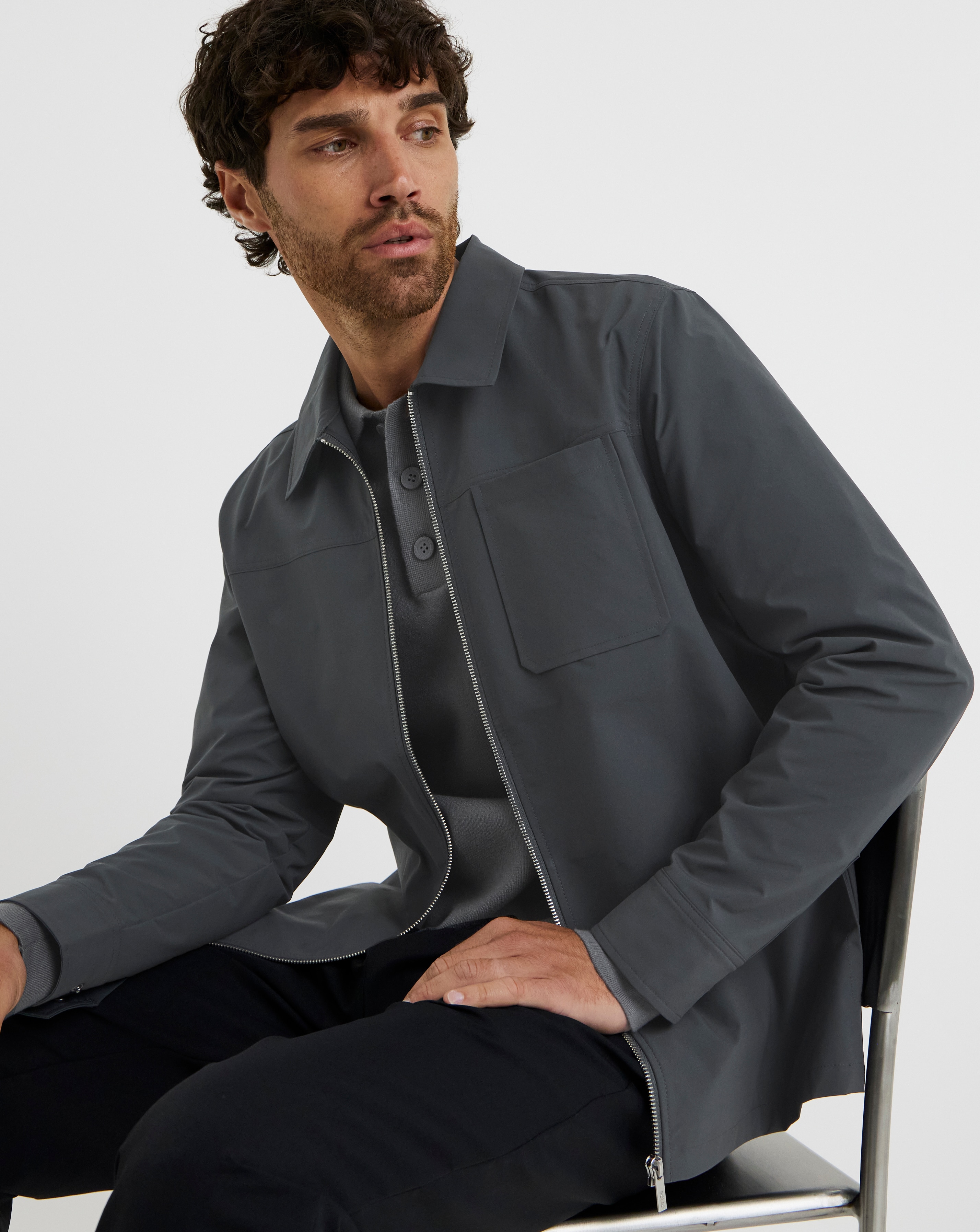 Folio Zip Through Tech Shacket Regular