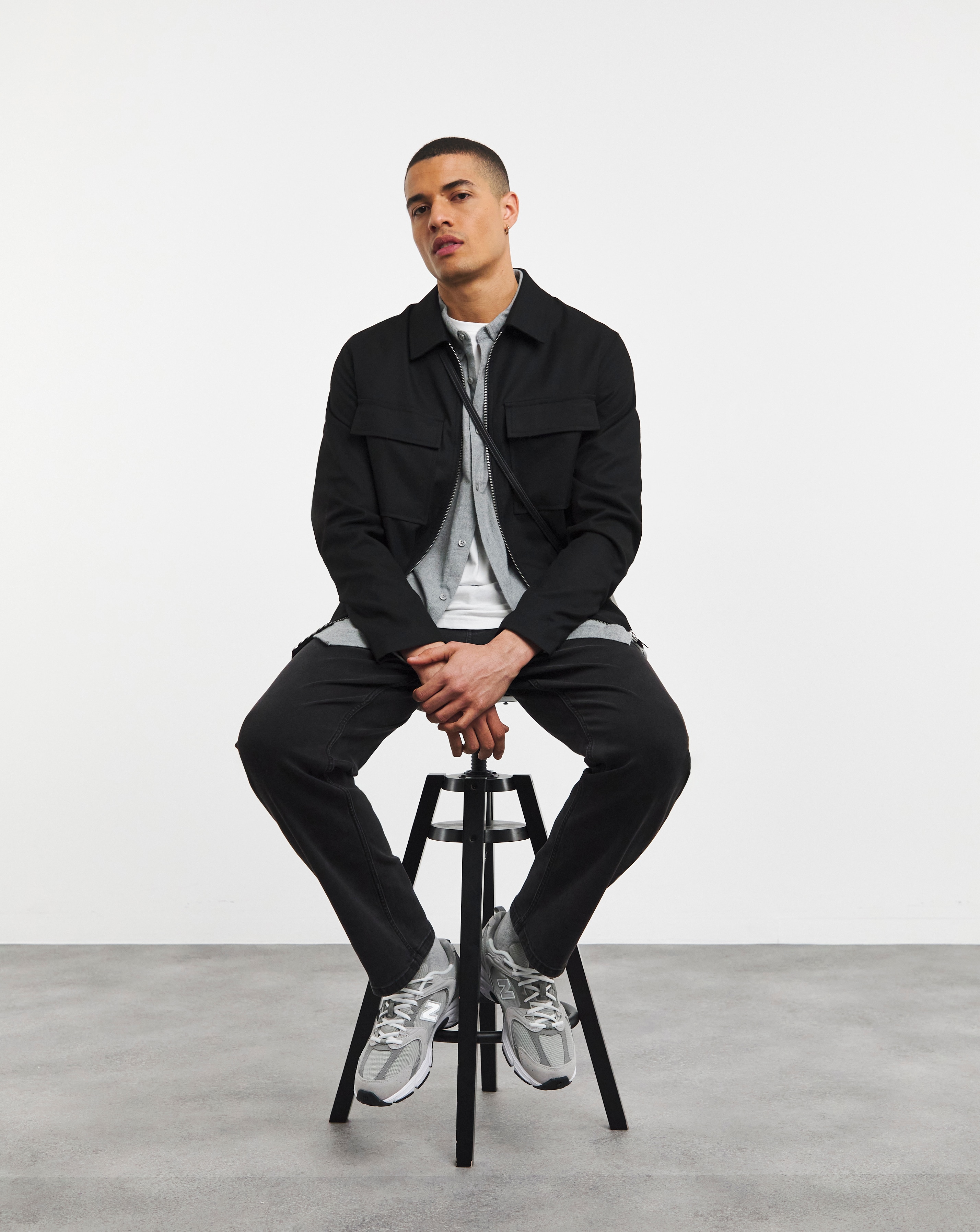 Straight Fit Stretch Jean Black