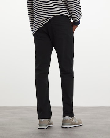 Straight Fit Stretch Gabardine Jean Black