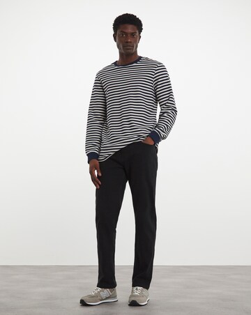 Straight Fit Stretch Gabardine Jean Black