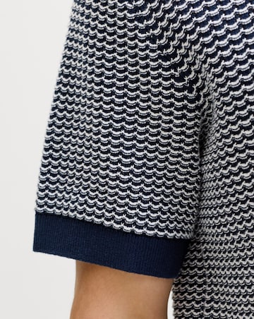 Jack & Jones Premium Kingsley Knitted Polo - Navy/White