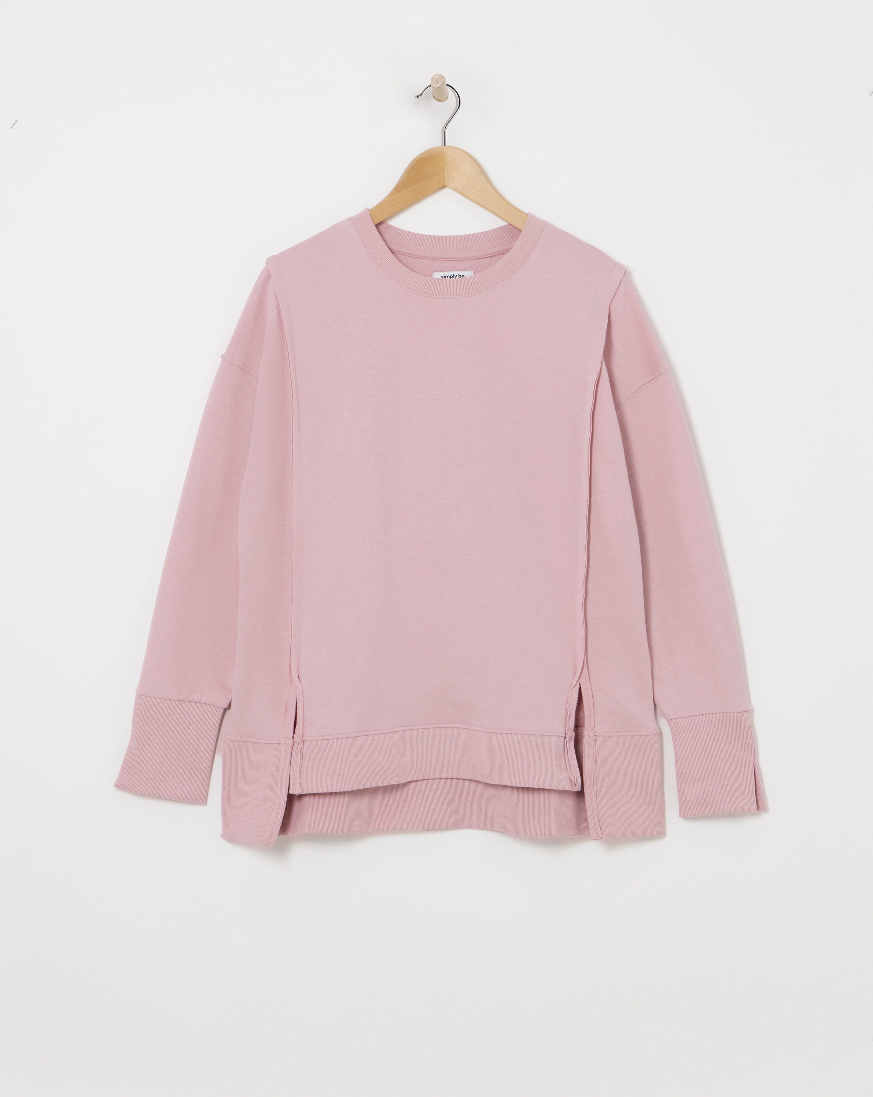 Exposed Seam Dip Back Sweatshirt
