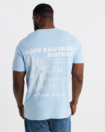 Jack & Jones Premium French Bistrot Back Graphic T-Shirt - Blue
