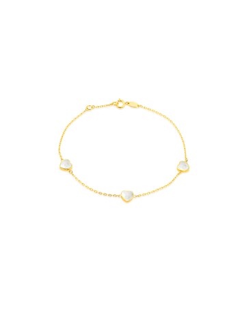 9CT Gold Mother of Pearl Heart Bracelet