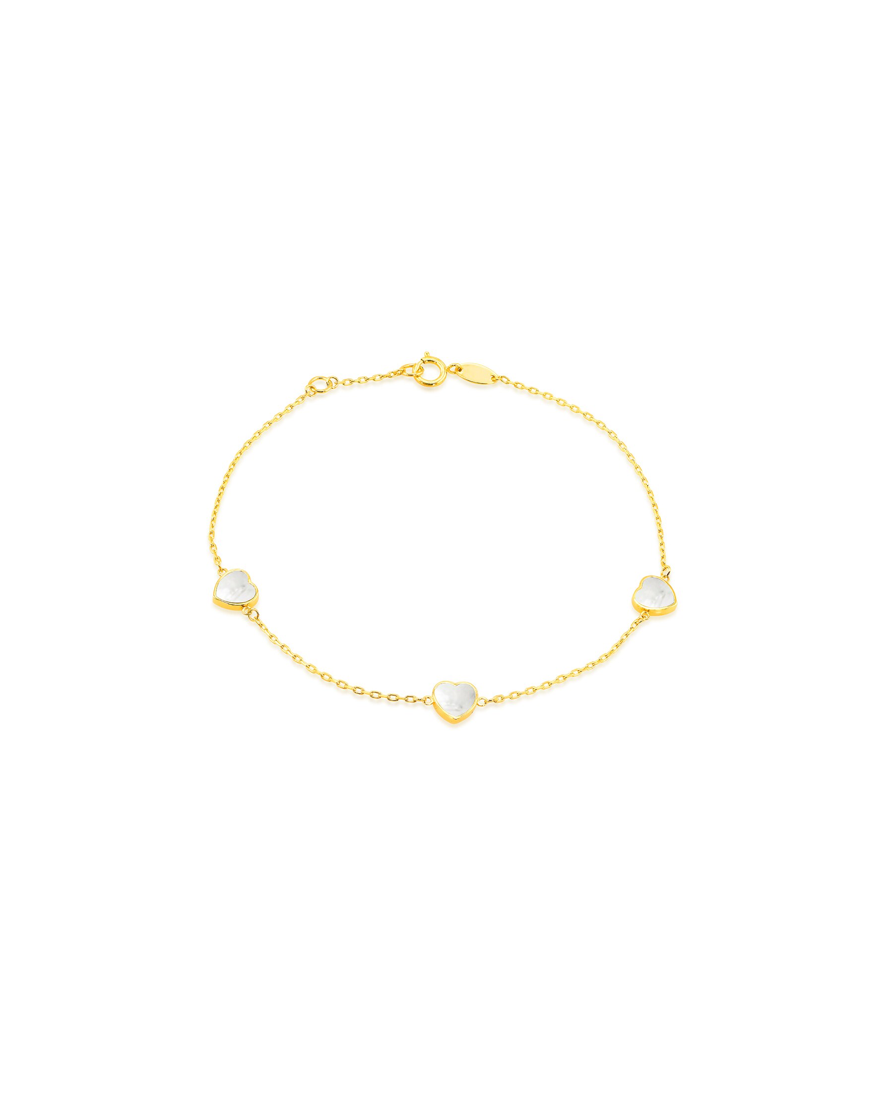 9CT Gold Mother of Pearl Heart Bracelet