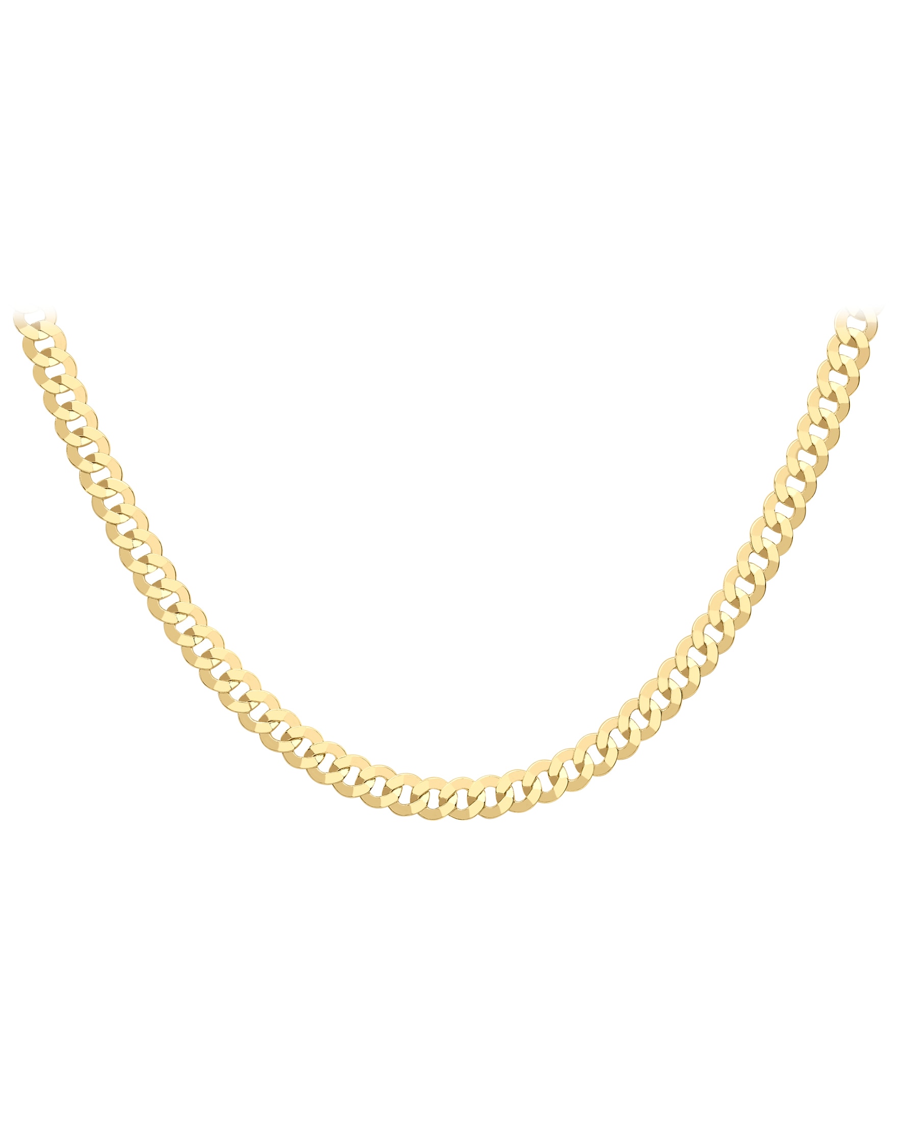 9CT Yellow Gold Flat Curb Chain